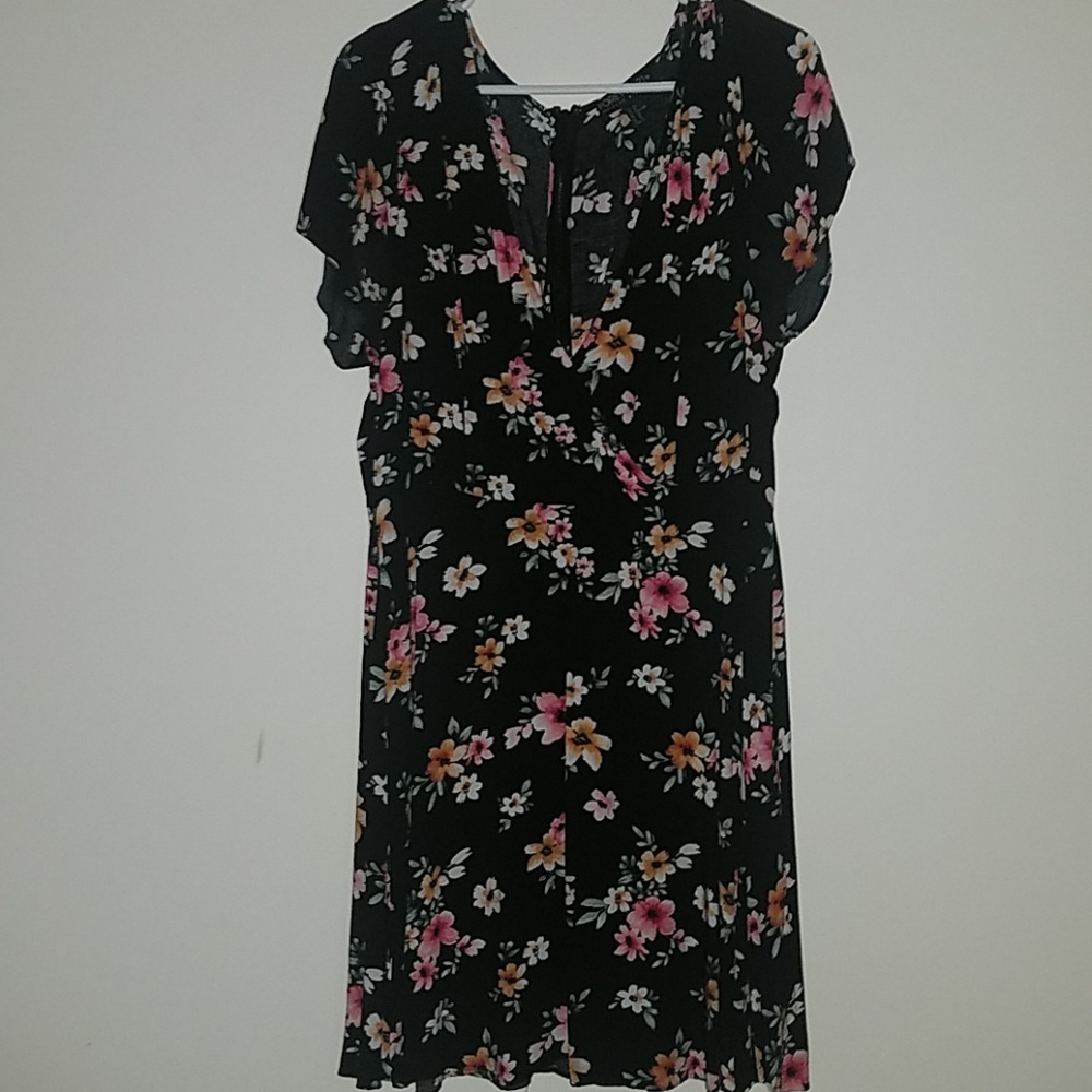 Black floral summer dress